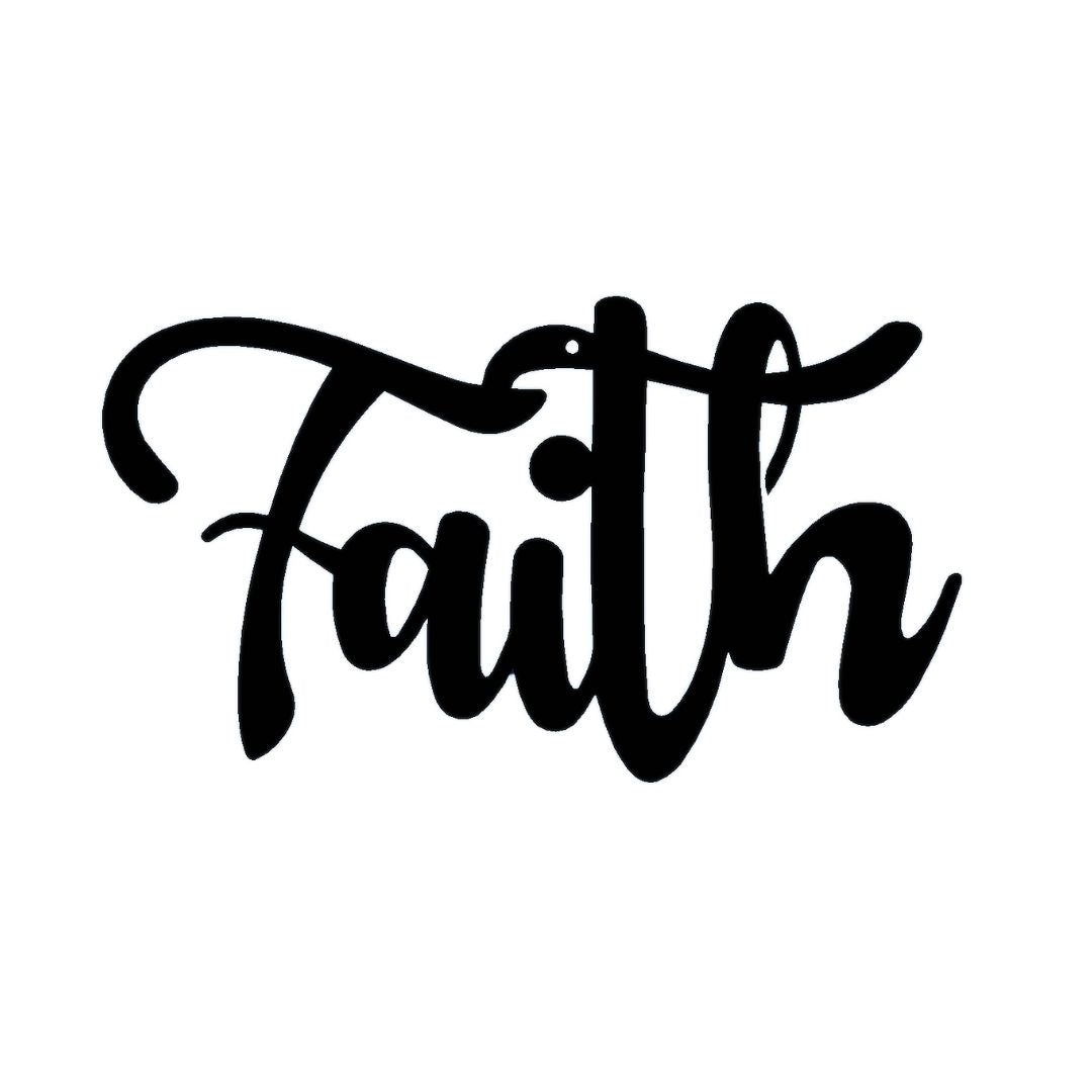 Cursive Faith Metal Home Decor