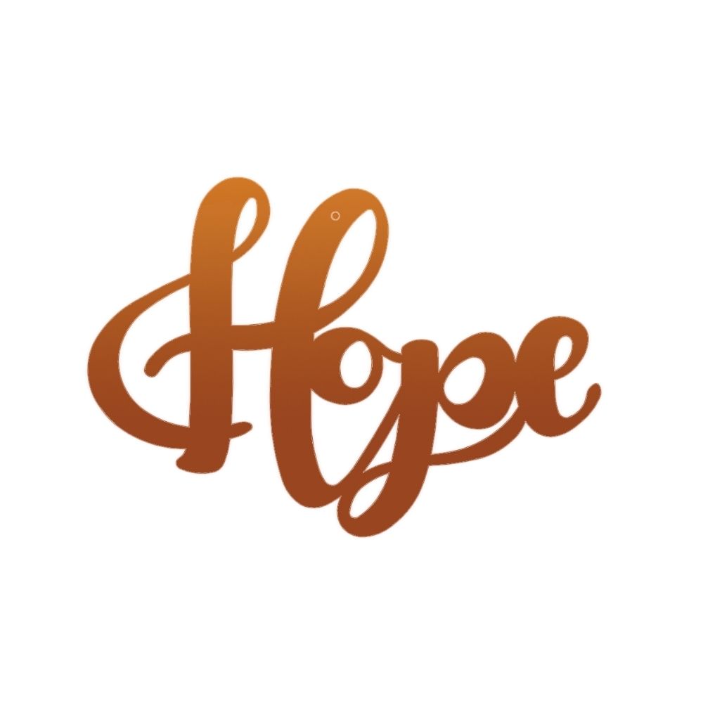 Cursive Hope Metal Wall Art