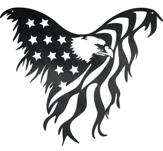 American Eagle Flag Metal Home Decor Sign