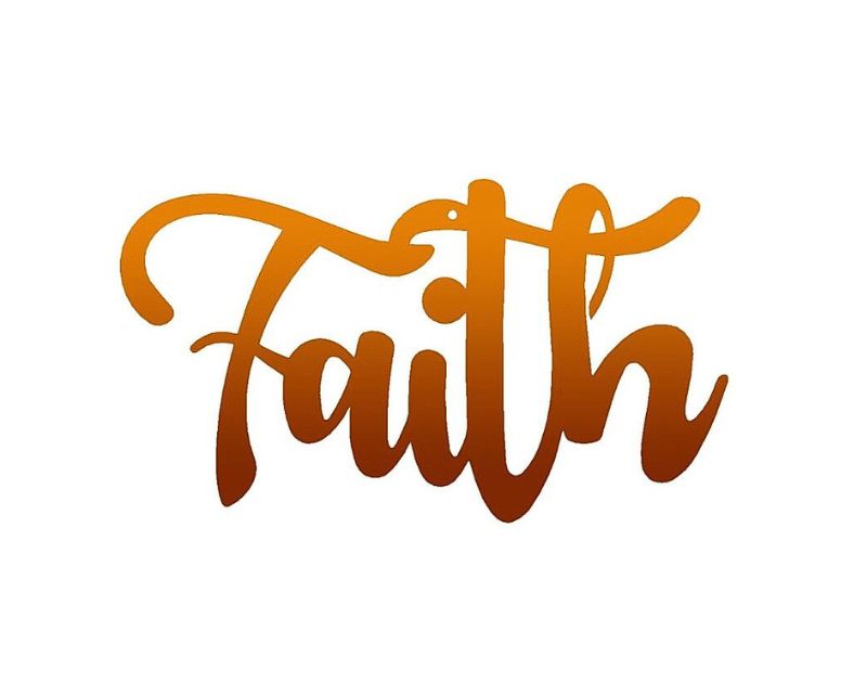 Cursive Faith Metal Decorative Art