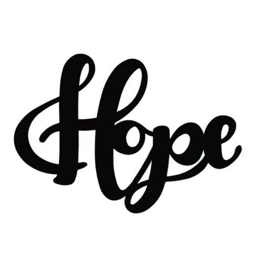 Cursive Hope Metal Decorative Art