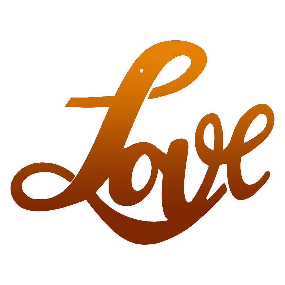 Cursive Love Metal Home Decor Sign