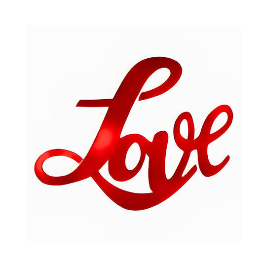 Cursive Love Metal Home Decor Sign