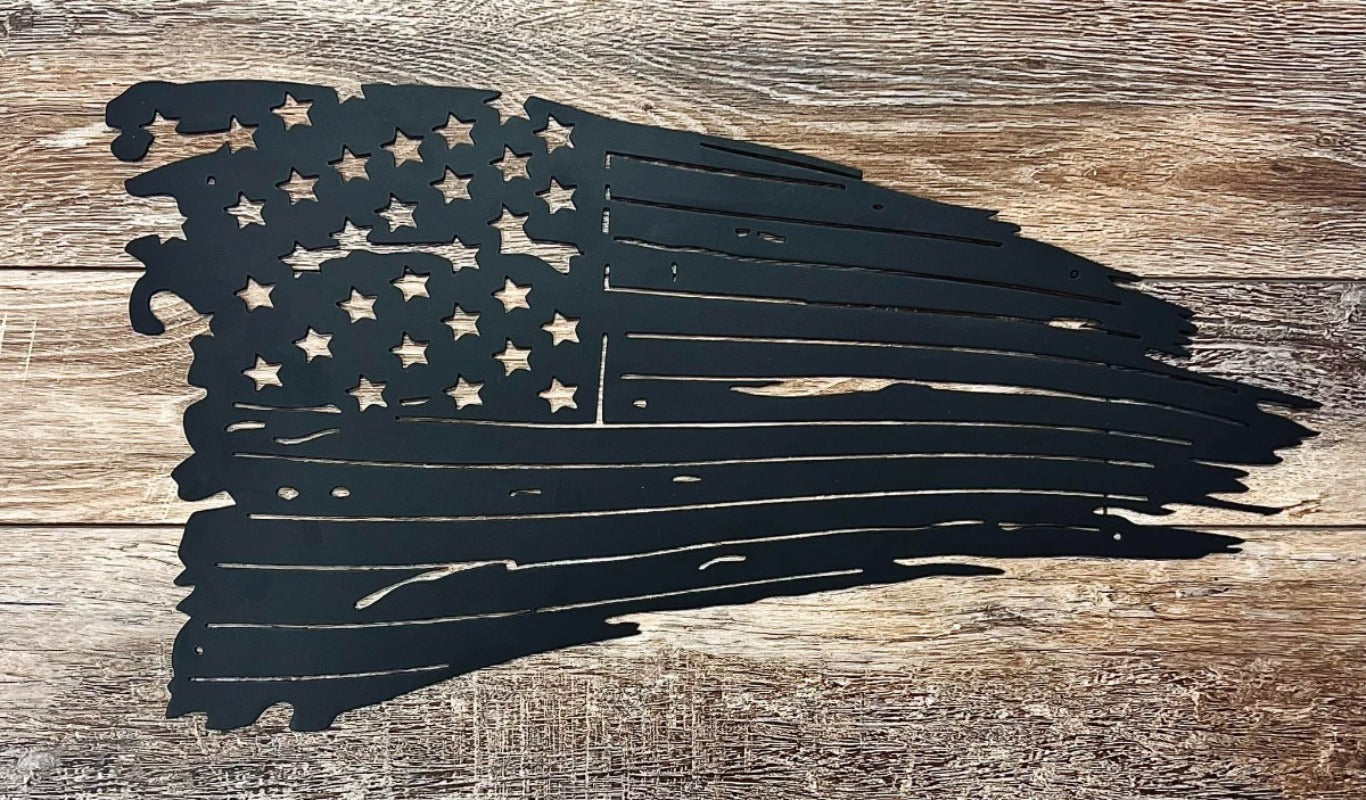 Tattered Flag Metal Wall Art 