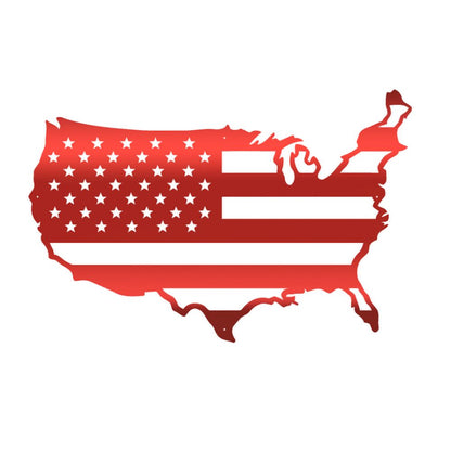 USA Map Flag Metal Wall Art 