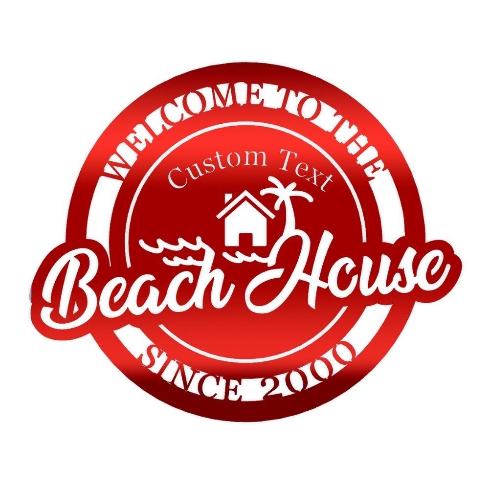 Beach House Metal Sign Art 