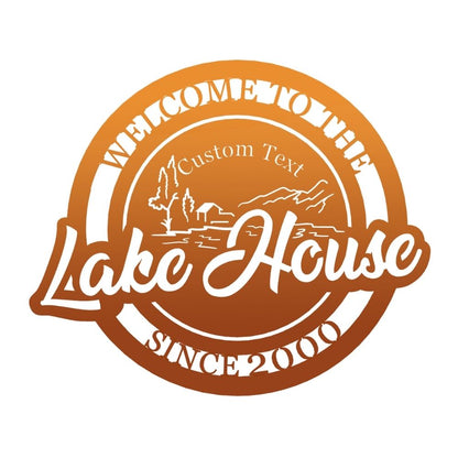 Lake House Metal Home Decor Sign