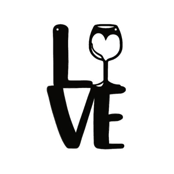 Wine Love Metal Home Decor Sign